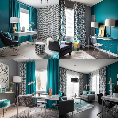 12. Koster_Soft_gray_walls_with_a_vibrant_teal_accent_wall_bold_geo